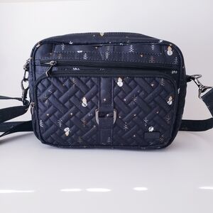 Lug Carousel XL Snowman Trees Print Crossbody Bag